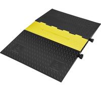 Rampe de protection pour câbles en caoutchouc, 5 canaux, capacité de 22 000 lb/essieu Rampe de protection pour câbles et tuyaux à usage intensif Rampe d'accès pour allée, ralentisseur de circulation a