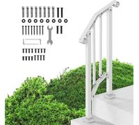 Rampe d'entrée 1-2 marches - Rampe d'escalier Blanc 1535x84x990mm - Rampe de sécurité pour l'intérieur et l'extérieur - Rampe en matériel de haute qualité