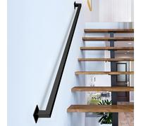 Rampe d'escalier de 270 cm, avec main courante et garde-corps de sécurité, en fer, à fixer au mur