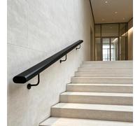 Rampe d'escalier intérieure marche extérieures,main courante en métal,noire | Garde-corps d'escalier mural,barre pour rail de sécurité,support pour enfants âgés,couloir,loft,porche(390cm)