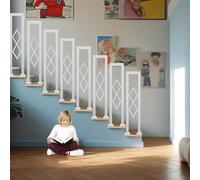 Rampe D'Escalier Moderne en U, Garde Corps ExtéRieur Double Usage IntéRieur Et, AntidéRapante SéCurité Balustrade, BarrièRe MéTal pour Balcon/Couloir/Villa (Blanc, 100x20cm)