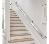 Rampe d'escalier moderne, rampe d'escalier en tube carré en acier inoxydable pour marche intérieure et extérieure, rampe murale de 30 à 600 cm pour maison et villa(270cm)