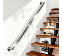 Rampe d'escalier murale à main courante carrée en acier inoxydable, barre d'appui de sécurité antirouille, rampe décorative moderne pour escaliers intérieurs et extérieurs(4.5m)