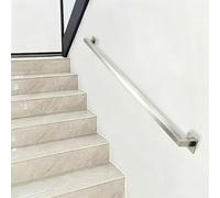 Rampe d'escalier murale de 1 à 20 pieds support de main courante en acier inoxydable pour terrasses porche Rampes en tube carré argenté barre d'appui résistante à la rouille(2.7m)