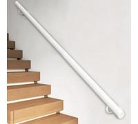Rampe d'escalier murale pour intérieur extérieur, main courante métal industriel blanc, barre d'appui antidérapante pour couloir grenier maison(600cm)