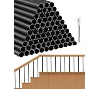 Rampe d'escalier VEVOR, lot de 101 pièces, rampe d'escalier en aluminium de 26 pouces, rampe métallique ronde étanche à l'eau de pluie de 3/4 pouces, rampe creuse durable avec foret n° 19 pour escalie