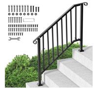 Rampe d'escalier-VEVOR-pour 3-4 Marches Extérieures, Main Courante Escalier en Acier au Carbone, avec Kit d'installation
