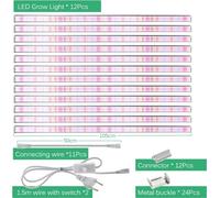 Rampe lumineuse LED pour plantes, spectre complet, construction en aluminium durable,set de 12 pièces 105 cm