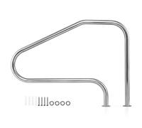 Rampe Piscine en Acier Inoxydable COSTWAY, Main Courante Piscine Charge 250kg, Accessoires Incluses, Intérieur Extérieur 130 x 94cm