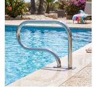 Rampe Piscine en Acier Inoxydable COSTWAY, Main Courante Piscine Charge 250kg, Accessoires Incluses, Intérieur Extérieur, 83 x 57cm