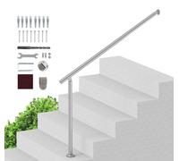 Rampe pour escaliers extérieurs, 120 cm, argentée, avec kit de montage