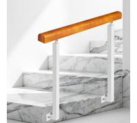 Rampes d'escalier 2 marches pour extérieur, montage latéral, adaptées pour 2 ou 3 marches, rampes de transition avec angle réglable, poteaux en fer forgé métal blanc(Height 85cm,100cm/40inch)