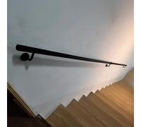 Rampes d'escalier intérieures, 1m 2m 3m 4m 5m 6m, rampes sous-sol pour escaliers intérieurs, kit barre appui antidérapante sécurité murale moderne, tuyau rond en fer noir(60cm)