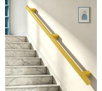 Rampes d'escalier modernes pour intérieur et extérieur, rampe d'escalier à tuyau carré avec raccords, balustrade murale, barre d'appui antidérapante(Gold,60cm)