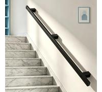 Rampes d'escalier modernes pour intérieur et extérieur, rampe d'escalier à tuyau carré avec raccords, balustrade murale, barre d'appui antidérapante(Noir,60cm)