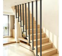 Rampes d'escalier, Rambarde d'escalier intérieure noire à profil carré, Balustres et poteaux modernes, Rambarde d'escalier en L, Système de rampe modulaire pour couloirs, appartements et villas (60cm)