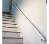 Rampes escalier sous-sol pour escaliers, 1m 2m 3m 4m 5m 6m, pour intérieur et extérieur, kit barre d'appui antidérapante murale moderne, tuyau rond fer blanc, sécurité(60cm)