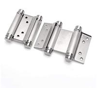Ranbo charnières de porte double action 102 mm en acier inoxydable 304, fermeture automatique réglable, ouverture 180°, pour portes battantes saloon bar et usage commercial, lot de 2