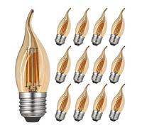 RANBOO Ampoule Flamme E27 LED 4W équivalent 40W, Blanc Chaud 2700K, 400 Lumens, 220-240V/AC, Ampoule Bougie Vintage E27 4W, Non-dimmable, Lot de 12