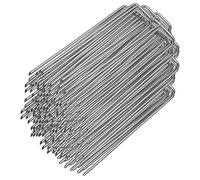 Randaco Ancres de sol galvanisées, 300 pièces, piquets de sol stables pour film de paillage, toile de jardin, clôture, jardin (150x25mm -Ø2.8mm)