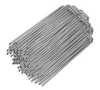 Randaco Lot de 250 piquets de sol galvanisés, piquets de terre stables pour film de paillage, toile de jardin, clôture, jardin (150x25mm -Ø2.8mm)