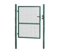 Randaco Portillon de Jardin, Barre en Acier Zingué Portes de Clôture, 125x100cm Vert Portail de clôture avec Serrure, poignée et 3 Clés, Robuste et durable, Facile à Installer