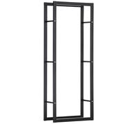 Range b?ches Etagššre porte bois de cheminšŠe porte-b?ches intšŠrieur et extšŠrieur charge max. 100 Kg dim. 60L x 25l x 150H cm mšŠtal noir
