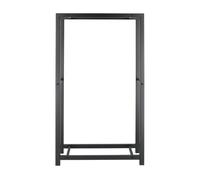 Range bois en fer - Noir - L 75,5 x P 23,5 x H 148 cm