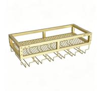 Range Bouteille Vintage Mural Métal Fer Épaissi avec Bande Lumineuse LED | Grille Ajourée, Rampes de Protection Surélevées, Finition Cuite Haute Température, aux Bars, Cafés(Gold,23.62x9.84x5.51in)