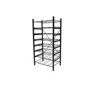 Range-Bouteilles - Box and beyond - 40x26x80 cm - Métal Noir - 8 Etagères - 32 Bouteilles - Empilable
