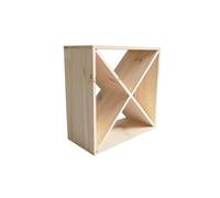 Range-Bouteilles - Box and Beyond - 53 x 25 x 53 cm - Bois - 4 Etagères - Pour 32 Bouteilles - Modulable - Empilable