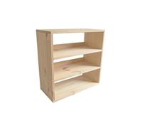 Range-Bouteilles - Box and beyond - 53x25x53 cm - Bois - 2-3 Etagères - 18 Bouteilles - Modulable - Empilable