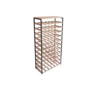 Range-Bouteilles - Box and beyond - 58x25x121 cm - Métal Noir et Bois - 11 Etagères - 66 Bouteilles
