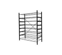 Range-Bouteilles - Box and beyond - 59x26x80 cm - Métal Noir - 8 Etagères - 48 Bouteilles - Empilable