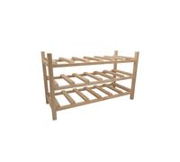 Range-Bouteilles - Box and beyond - 62,5x25x37,5 cm - Bois - 3 Etagères - 18 Bouteilles - Empilable