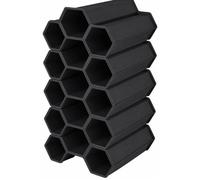 Range-bouteilles empilable - DECONATION - Lot de 5 - 15 bouteilles - Plastique recyclé - Gris anthracite