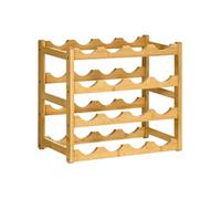 HOMCOM Étagère à Bouteilles de vin pour 16 Bouteilles Porte Bouteilles Casier à vin en Bambou - 43 x 23,5 x 38 cm Bois Naturel