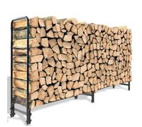 Range Bûche Extérieur - Rangement Bois Bûche - Étagère en Métal pour Bois de Cheminé Stockage Bois Intérieur - 232.7x34.8x117.8cm