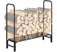 Range Bûche Intérieur Extérieur pour Bois de Chauffage 122x34x110CM Charge 350 KG Cadre en Fer