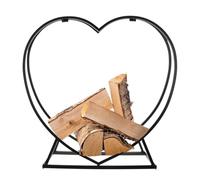 Range-bûches en métal robuste en forme de cœur, résistant à la rouille, organiseur de bois de chauffage intérieur et extérieur pour cheminée, foyer, jardin