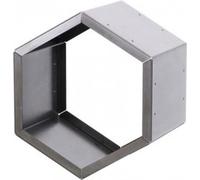 Range bûches hexagonal modulable HARENA en acier noir 23 x35,5 x25 cm