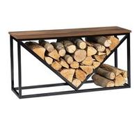 Range bà»ches horizontal DAYTON acier noir design plateau bois vieilli