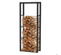 Range-bûches noir en acier galvanisé - KEKAI - Rack IV - 60x25x150 cm - Tubes 40x20 mm - Épaisseur 0 8 mm - 5 78 kg