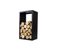 Range bûches rectangulaire ELO en acier noir 45x30x80 cm