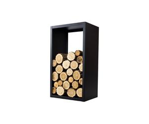 Range bûches rectangulaire ELO en acier noir 45x30x80 cm