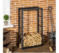 Range-bûches Vertical en Acier Revêtu 97 kg - TCQPZ - Rangement Intérieur et Extérieur Noir 60 × 25 × 100 cm