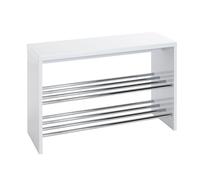 HAKU Banc à chaussures avec assise MDF et métal Blanc chromé L81×H55×P30 cm Style moderne