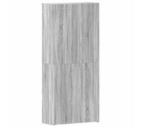 vidaXL Cabinet à Chaussures Gris 80 x 35.5 x 180 cm Bois d'ingénierie, Étagère à Chaussures Moderne, Meuble de Rangement rectangulaire, Organisateur Polyvalent pour intérieur