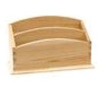 Range courrier bois naturel personnalisable 25x15,5x12cm 2 compartiments BEIGE G
