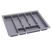 Range Couvert - Rangement et Organisation de Cuisine de la Couverts de Table - Pratique Range Couverts pour Tiroir 60cm - Universal Organisateur Tiroir Cuisine - Rangement Couvert - 530x430mm Argent